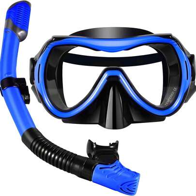 2-i-1-snorkelset: Torr snorkelmask och andningsslang, dykutrustning