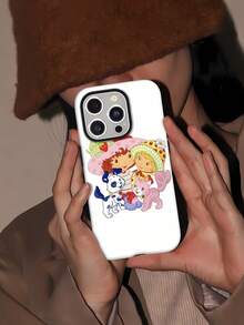 Estuche para teléfono con personajes infantiles y lindas mascotas Compatible con estuches para teléfonos   17  16 Pro Max  15 Pro Max  13 y  12 Hecho de material TPU a prueba de caídas, resistente al desgaste y cómodo de sostener Un regalo encantador para familiares, amigos, seres queridos, novios / novias y para Navidad - Blanco - Ver 6