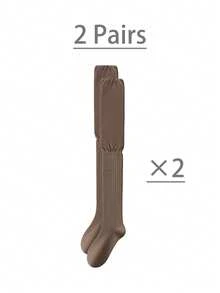 1双/2双装时尚条纹过膝袜，款式美观，品质上乘，适合春秋季穿着，Y2K风格，舒适保暖。