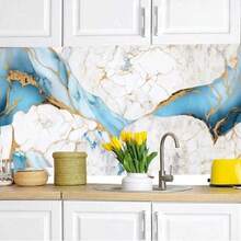 1 Roll Self-Adhesive Waterproof Bathroom Wall Sticker - Marble Texture, Removable And Reusable, Suitable For Shower, Toilet, Sink - Easy To Clean And Washable, Bathroom Decor, Bathroom Accessories - Multicolor - View 3