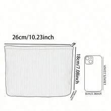 1个手绘花卉灯芯绒化妆包 - 复古印花拉链包，轻便多用途收纳包（礼品装） - 彩色 - 查看 3