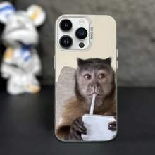 Funda de teléfono Monkey Sipping C-Caprisun para 17,16,15,14,13,12,11,Pro,MAX, cubierta blanca mate a prueba de golpes - z3 - Ver 10