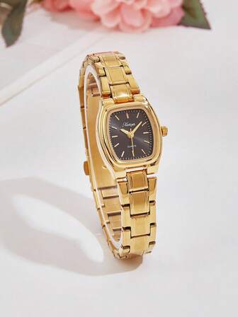 XIVIYA 1件女士优雅不锈钢表带石英表，经典品质礼品