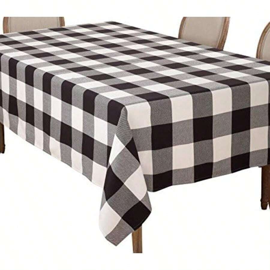 SARO LIFESTYLE - Falda de árbol de Navidad de algodón con diseño a Cuadros, Color , 72 Pulgadas(Negro 355.6 x 165.1 cm (Rectangular)) - Multicolor - Ver 1