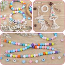 300颗彩色木珠，适合穿线，孔径3毫米，颜色柔和，带蜡绳。 - 禾木混色珠子 - 查看 6