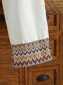 Tween Girls' Apricot Floral Splice Cap Sleeve Shirt And Pants Set - Apricot - View 7