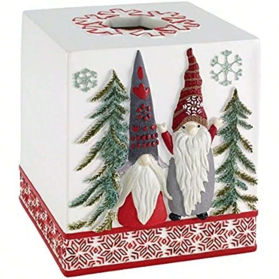 Avanti Linens Christmas - Toalla de Mano, Color Marfil(Tissue Box Cover Multicolor) - Multicolor - Ver 1