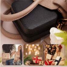 Mini Portable Jewelry Box - PU Zipper Closure Travel Storage Box, With Soft, Compact Rectangular Box, Suitable For Necklaces, Earrings, Rings - Elegant Desktop Storage Box, Valentine's Day Gift, Jewelry Box, Essential Travel Accessory, Women's Jewelry Storage/Organizer, Luggage Organizer Bag For Various Luggage - Multicolor - View 7