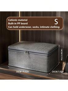 1pc Foldable Zipper Lid Storage Box With Handle, Cube Shaped Organizer Bin For Wardrobe, Toys, Home Use, Large Capacity