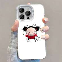 Funda de Teléfono P-Pucca Cute Love para 17,16,15,14,13,12,11,Pro,Max,Plus, Cubierta Mate Blanca a Prueba de Golpes - z2 - Ver 4