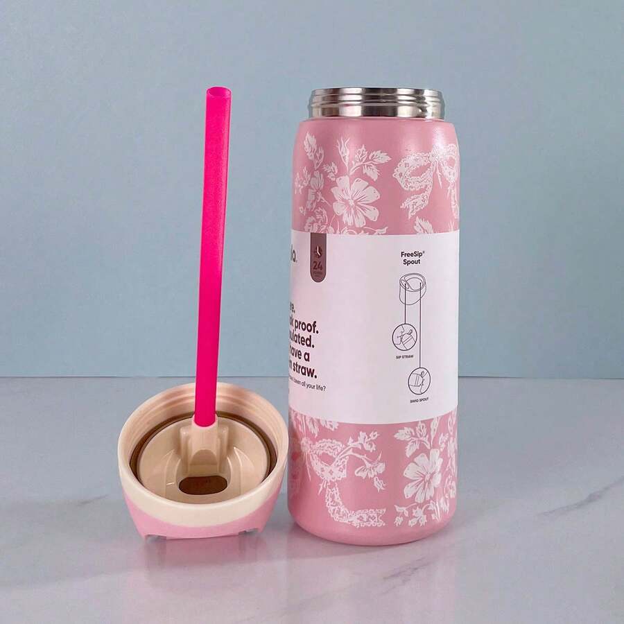 6pcs 32oz 950ml Cup Vacuum Flasks & Thermoses Water Bottle Drinkware Thermo Tumbler Stainless Steel Thermal Mug Cold Hot Coffee - Vải Ribbon Toile - 32oz - Xem 1