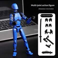 3D Movable Action Figure Toy Model, Multi-Joint Posable Digital Mannequin, Realistic Desktop Decor - Multicolor - View 13