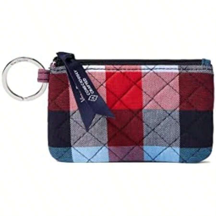 Vera Bradley portafolios de algodón con cierre para mujer(Talla Única Cuadros patrióticos - Algodón reciclado) - Multicolor - Ver 1
