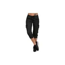 Pantalones Casuales, Pantalones Casuales elsticos Suaves y elsticos de 3/4 de Largo para Mujer con Pantalones Deportivos de Ajuste Regular - inicial - Ver 4