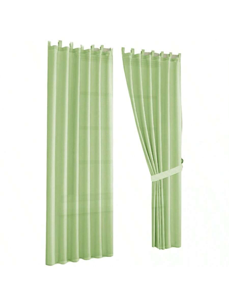 Cortinas transparentes Verde Claro de alta durabilidad de 140cm*225cm