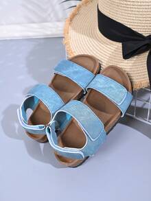 1双女童露趾凉鞋，软底，时尚，韩版，公主风，学生款，百搭，夏季款 - 淺藍色 - 查看 2