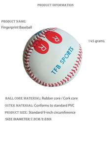 1pc 9-Inch Standard Baseball, Professional Soft/Hard Pitch Training Gear With Finger Placement Marks, Reusable For Various Training And Match Needs