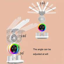 GHUSTAR Four-In-One LED Foldable Desk Lamp With Fan And Pen Holder, USB-Powered Multifunctional Reading Light, Touch Control, 3 Color Modes, Suitable For Home Office And Dormitory Study - White - View 5