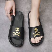 Dép đi trong nhà đế dày mềm mại, thoải mái, thời trang nam, dép xỏ ngón đơn giản, màu trơn cỡ lớn cho nam - Vàng - Xem 4