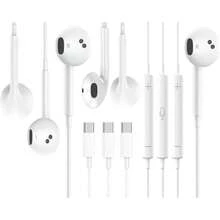 3 Packs USB C Headphones,Type C For IPhone Wired Headphones For IPhone 16/15 Earbuds With Mic And Volume Control,Hi-Fi Stereo In Ear Earphones For Galaxy S24/S23/S22/S21/S20/Ultra Note 10/20,White - 1 - 查看 2