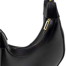 Small Half-Moon Shoulder Bag (Gringa Brand) - Black - View 2