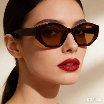 1 par de gafas de mujer con montura de ojo de gato, de estilo retro y versátil, ideales para usar en pasarela, fiestas, playa y como accesorio de moda