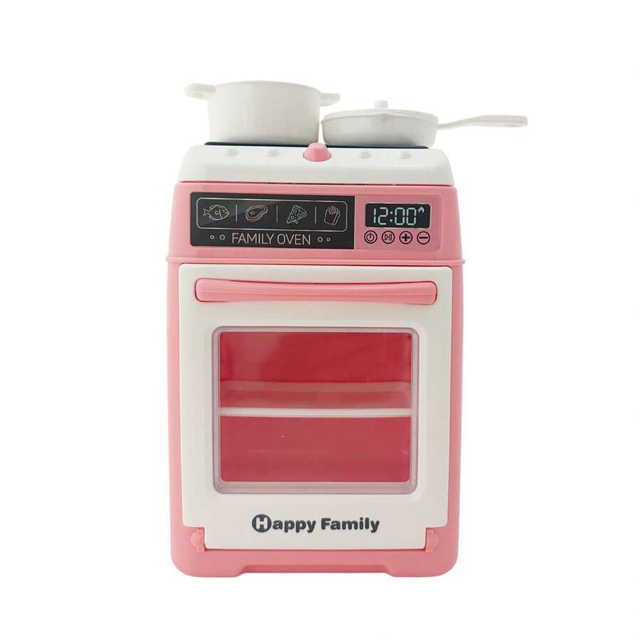 Horno con Parrilla De Cocina con Luz y Sonido Reales, Juguete de Simulación para Niñas Estufa con Horno - Rosa - Ver 1