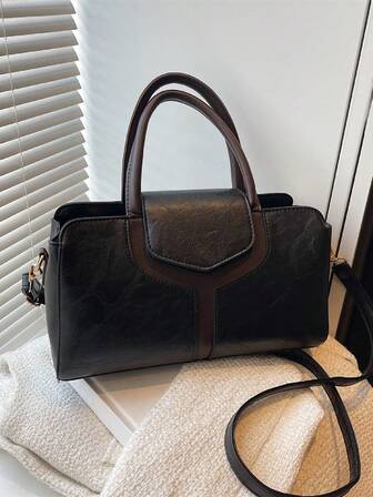 High-Quality Patchwork Leather Women Handbag, Fashionable For Daily Use With Shoulder Strap For Crossbody Wear