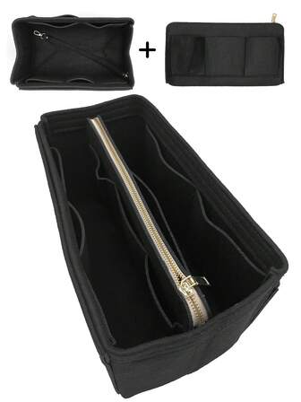 1pc Extra Large/Large/Medium Multi-Functional High Capacity Felt Fabric Liner Bag, Large Capacity Makeup Bag, Felt Bag, Detachable Minimalist Organizer Bag