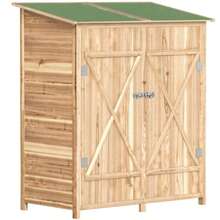 Tool Shed With Side Table, Fir Wood, 140 X 75 X 157 Cm
