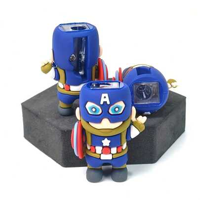 Marvel 1个漫威主题削笔器，设计可爱，采用耐用PC材质，适合学校和办公室使用，可作为生日/情人节礼物、开学礼物、圣诞节/万圣节礼物、可爱削笔器、更锋利的削笔工具、便携式削笔器、持久耐用的削笔器，也是新年礼物、情人节礼物和复活节礼物的理想之选。