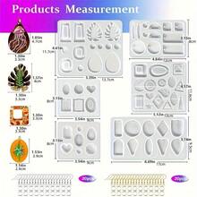 86pcs Earring Pendant Silicone Mold Set Earrings Molds With Varieties Of Shapes And Sizes, Resin Jewelry Making Kit, Stud Dangle Drop Earrings Resin Molds With Hole - 86Pcs/Set - View 3