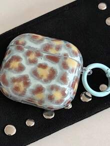 Cheetah,Leopard Print Vintage High-End Tortoiseshell & Leopard Print Protective Case Compatible With Airpods Pro, 4, Pro 2, 3, 4/3 Wireless Bluetooth Earphones - Baby Blue - View 2