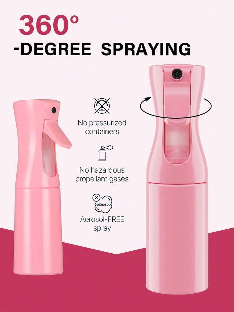 6pcs Hair Styling Tool Set, Includes Comb, Spray Bottle, Hair Mist Bottle, Transparent Water Bottle, Rat-Tail Comb, Hairline Shaping Comb, Suitable As New Year Gift For Girls, Comes With Cute DIY Stickers (Random Style) - Multicolor - View 6