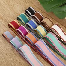 Contrast Color Grosgrain Ribbon, DIY Bow Hair Accessories, Clothing, Shoes, Flower, Hat, Gift Box Decoration, Double-Sided Striped Woven Tape - Multicolor - View 4