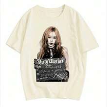 Aeri Uchinaga T-Shirt - [Premium Exclusive] K-Pop Aespa Giselle T-Shirt Dirty Worker Print - 白色 - 查看 2