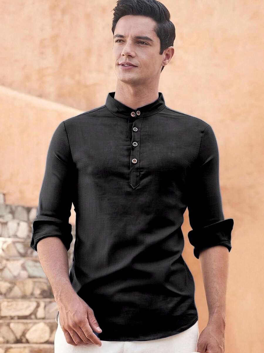 Camisa de Manga Larga Hombres Casual y Transpirable,  Camisa de Hombre de Manga Larga Para Casual Diario de Trabajo