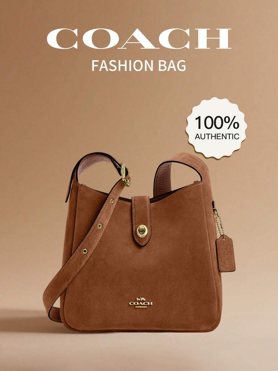Coach Stylish Leather Handle Handbag For Women Hobo Bag Stylish Slouchy Tote Purses Crossbody Bag With Adjustable Strap Shoulder Bag - Rust Brown - View 1