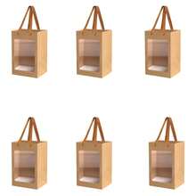 6pcs Window Bag, Gift Bag, Birthday Gift Paper Bag, Holiday Party Kraft Paper Outer Packaging Bag, Vertical Window Paper Bag, Party Supplies, Wedding, Bag, Birthday, Party, Party Decoration, Bride, Wedding, Bachelor Party, Bridesmaid Bag, Bride Gift - Multicolor - View 14