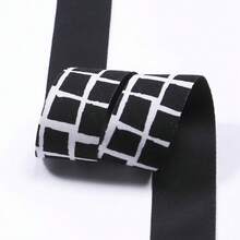 复古棋盘格图案缎带，创意拼布爱心花卉编织带，DIY发饰蝴蝶结缎带