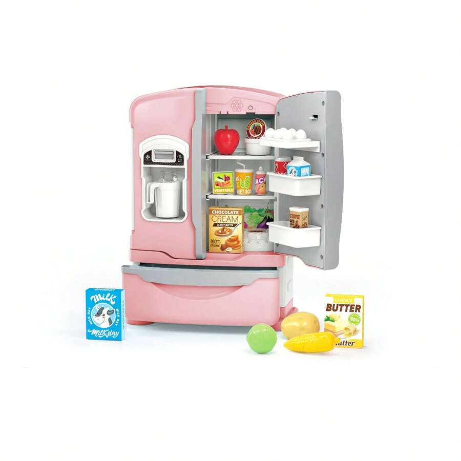 Juguete Refrigerador de Cocina para Niñas y Niños con Luz y Sonido, Juguete de Simulación Refri para Cocinar