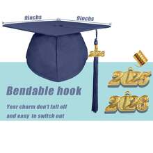 Unisex Matte Graduation Cap And Gown 2025 2026 With Tassel For College High School Graduates And Bachelor,Graduation Cap And Gown 2025 Set With Tassel,Unisex Graduation Cap And Gown Tassel Set With 2025 And 2026 For High School And Bachelor,Adult Unisex Black Graduation Robe College High School Doctoral Ceremony Gown Comfortable Woven Fabric - 藏蓝色 - 查看 6