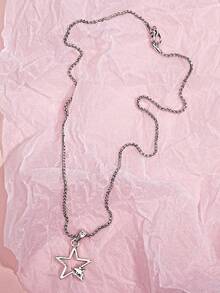 6pcs Metal Punk Hip Hop Necklace Set, Star Pendant, Sunburst Pendant, Sun Pendant, Spiral Pendant, Pendant Necklaces, Suitable For Men's Daily Wear, Valentine's Jewelry, Holiday Gift, Girlfriend - Star Necklace Six-piece Set - View 7