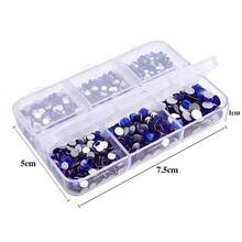 QIIY 6-Grid Peridot Round Silver Back Rhinestones Mixed Size SS6-SS20 SS6-360PCS SS8-288PCS SS10-288PCS SS12-288PCS SS16-144PCS SS20-72PCS Total 1440pcs Sequin Crystals For Nail Art, Clothing, Phone Case, DIY Craft Decoration - Light Green - View 6