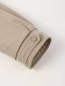 Risissida Women's Fall/Winter Bib Coat Detachable Fur Collar, Padded Jacket, Zipper/Button Closure, Pockets - Beige - View 7