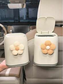 2026 New Floral Pattern Car Trash Can, Cute Front Seat Storage Box, Waterproof Rear Seat Trash Can & Storage Organizer, Multifunctional Car Trash Can, Leak-Proof, Easy To Clean Car Trash Can - Multicolor - View 2