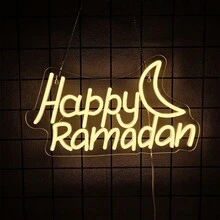 Biển đèn neon chúc mừng Ramadan để trang trí tường, biển đèn LED neon Eid Mubarak để trang trí lễ hội Hồi giáo, với hình trăng khuyết Ramadan Mubarak, đèn LED trang trí Eid, phòng ngủ, phòng khách, đồ dùng cho tiệc Eid Al Fitr, quà tặng cho trẻ em và phụ nữ, sử dụng nguồn USB, dễ dàng treo. - ánh sáng đa sắc - Xem 18
