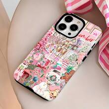 ¿Qué funda de teléfono festiva 2 en 1 de Cascanueces rosa con diseño de bastones de caramelo y árboles de Navidad? Compatible con  11 y modelos  17  16 Pro Max  15 Pro Max  13 y  12 Fabricada en material de TPU que proporciona protección contra golpes y caídas Una excelente opción para regalar a familiares, amigos, seres queridos, novios/novias y regalos de Navidad..funda de  15,  17 Pro Max, fundas para , funda de  16 Plus, regalos de Navidad, funda de  13, funda de teléfono de Navidad, funda de  16 Pro, funda de teléfono  15 - Blanco - Ver 2