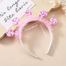 1Pcs Of "Mini Lollipop Hair Hoop" - Sweet And Lovely Candies Christmas Hair Accessory, Cute Party Photo Prop, Dreamy Holiday Outfit For Little Princesses - Kiểu 2 - Trắng - Xem 6