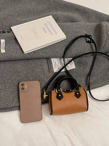 Mini Handbag Pillow Shape Messenger Bag Kids Cross-Body Purse, Small Lipstick Pouch